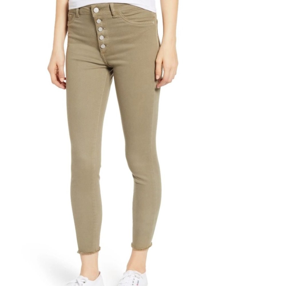 NWT DL1961 Button Fly Raw Hem Cropped Jeans 30